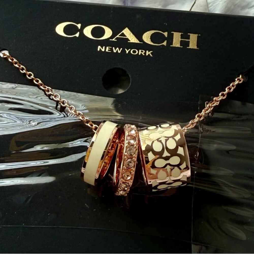 Coach Gold Necklace with Signature Pendant